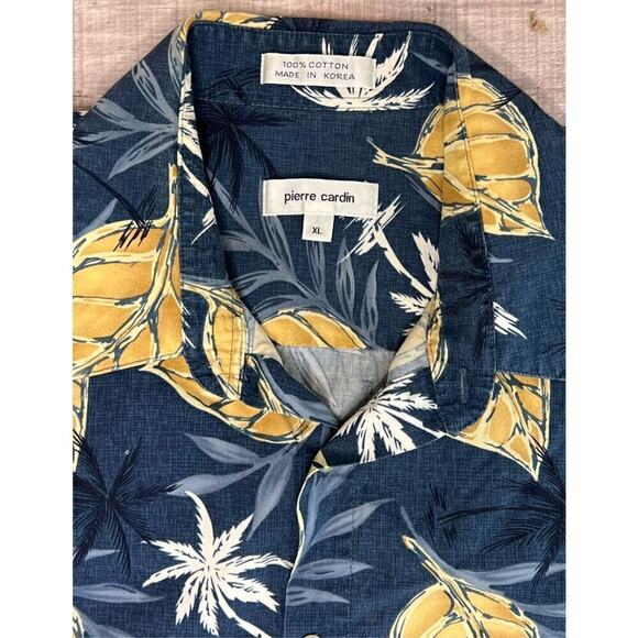 Pierre Cardin Vintage Palm Trees Tropical Hawaiian Collared Shirt XLARGE Cruise - Picture 2 of 9